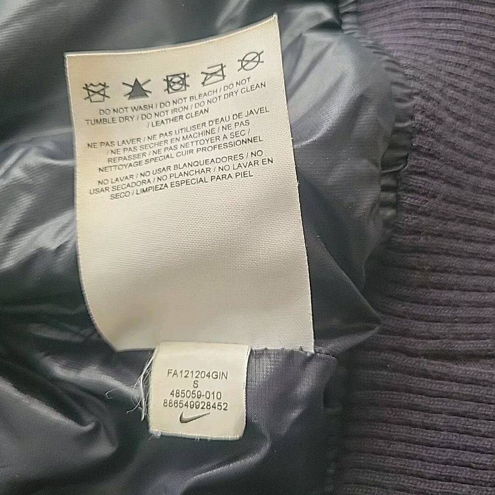 Nike Destroyer Bomber Jacket Mens S Blacked Out  Leather & Wool 485059-010 - Picture 12 of 12